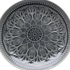 Assiette Sicilia Mandala Gris O27Cm