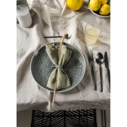 Assiette Sicilia Mandala Gris O27Cm