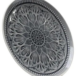 Assiette Sicilia Mandala Gris O27Cm