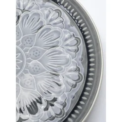 Assiette Sicilia Mandala Gris O27Cm