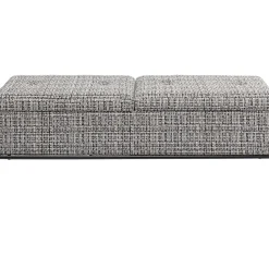 Banquette Buttons Storage Noir-Blanc Gm