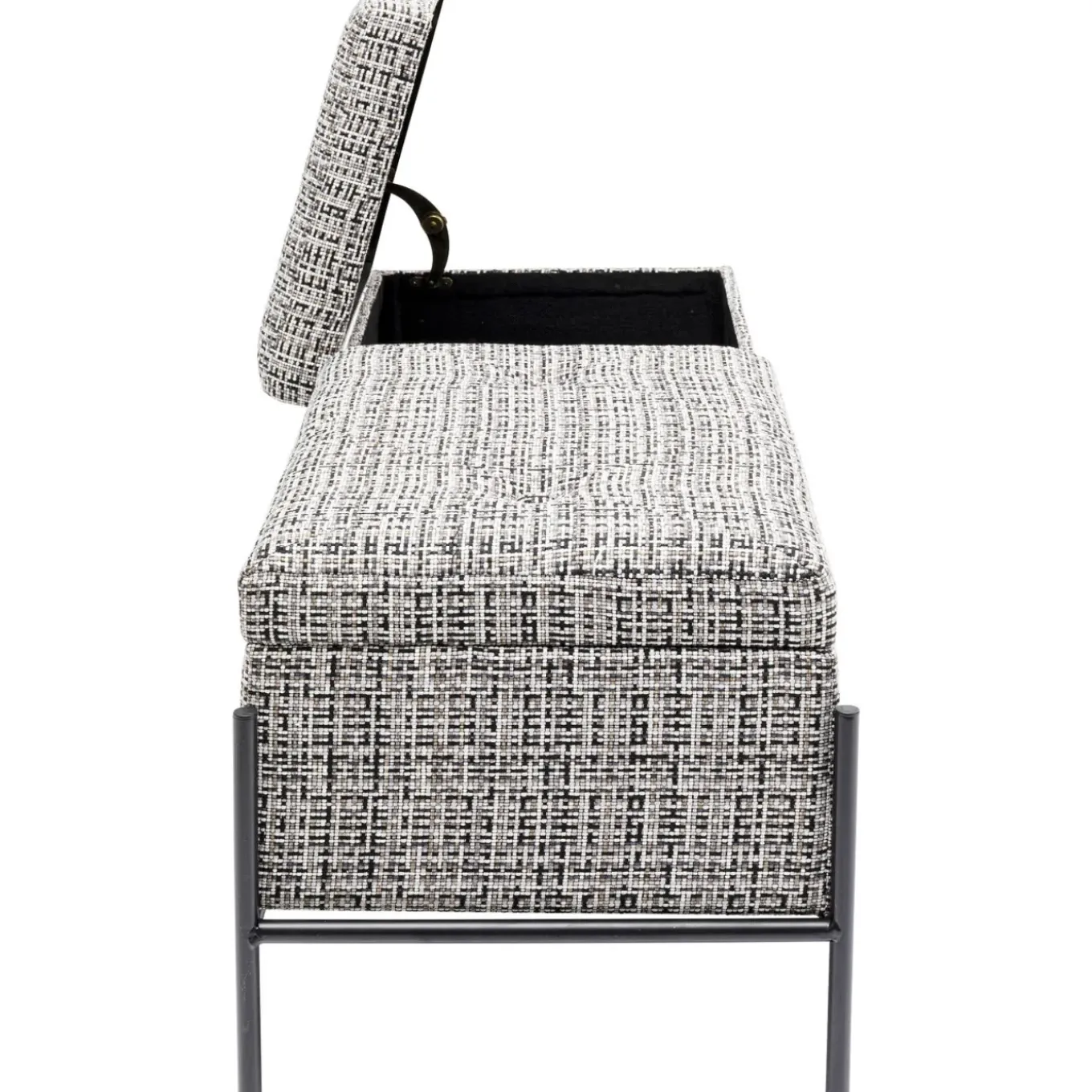 Banquette Buttons Storage Noir-Blanc Gm