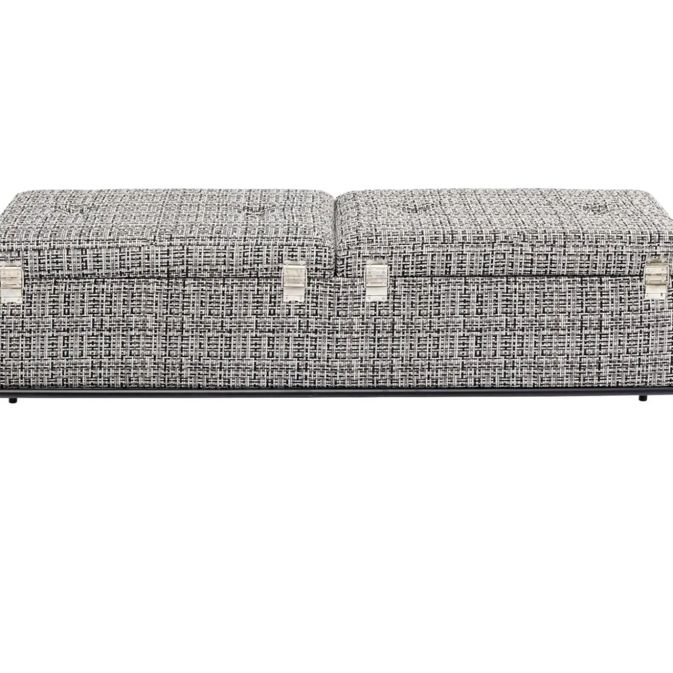 Banquette Buttons Storage Noir-Blanc Gm