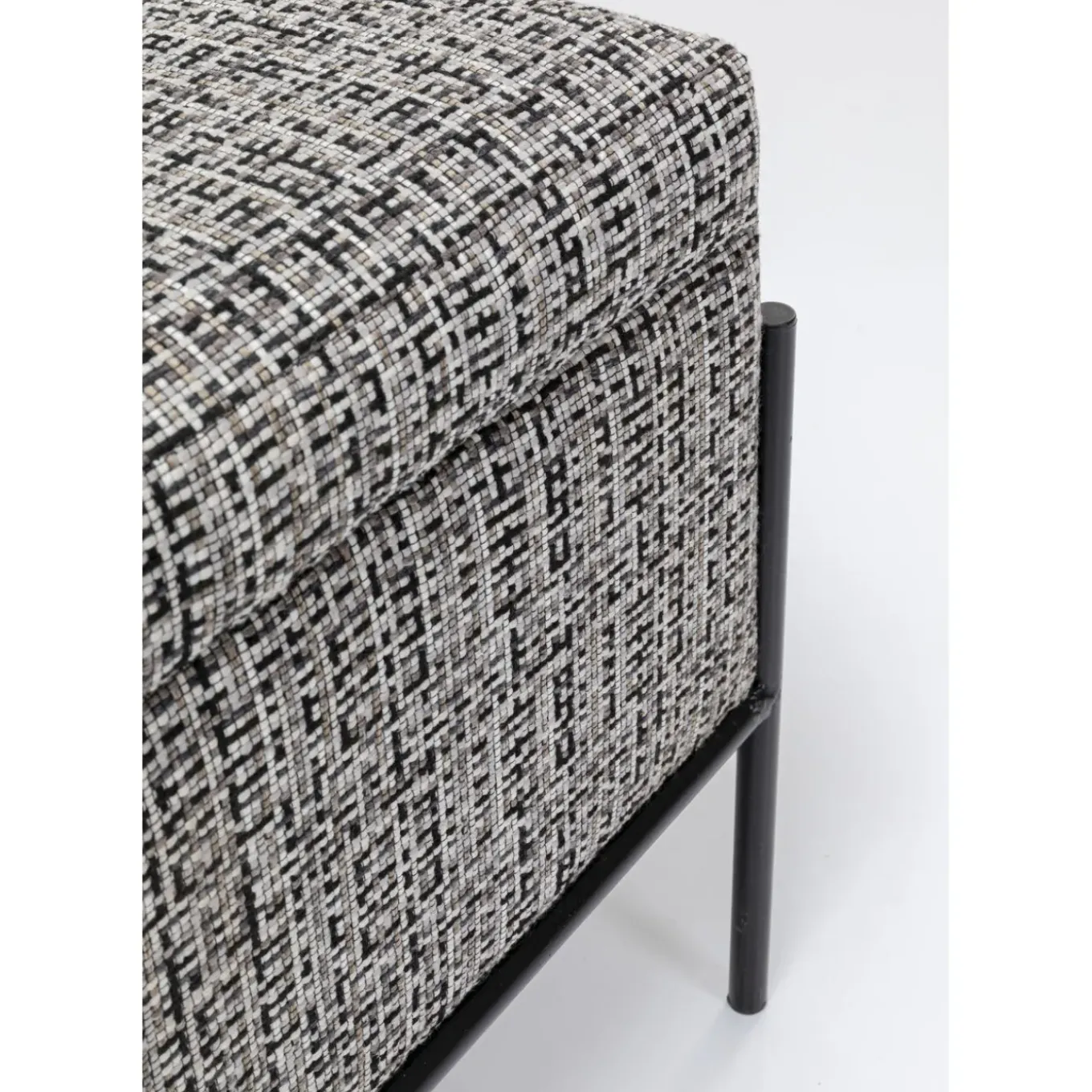 Banquette Buttons Storage Noir-Blanc Gm