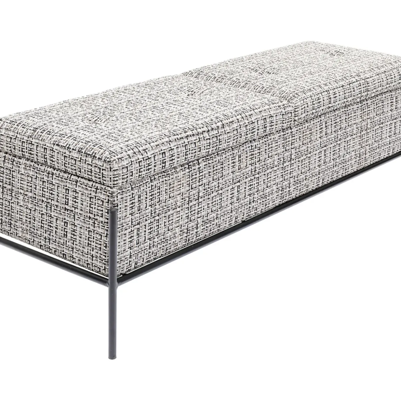 Banquette Buttons Storage Noir-Blanc Gm