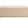 Banquette Buttons Storage Beige Pm