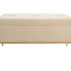 Banquette Buttons Storage Beige Pm