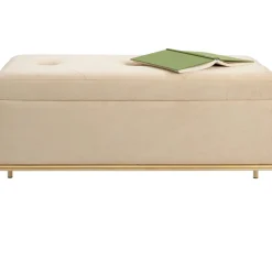 Banquette Buttons Storage Beige Pm