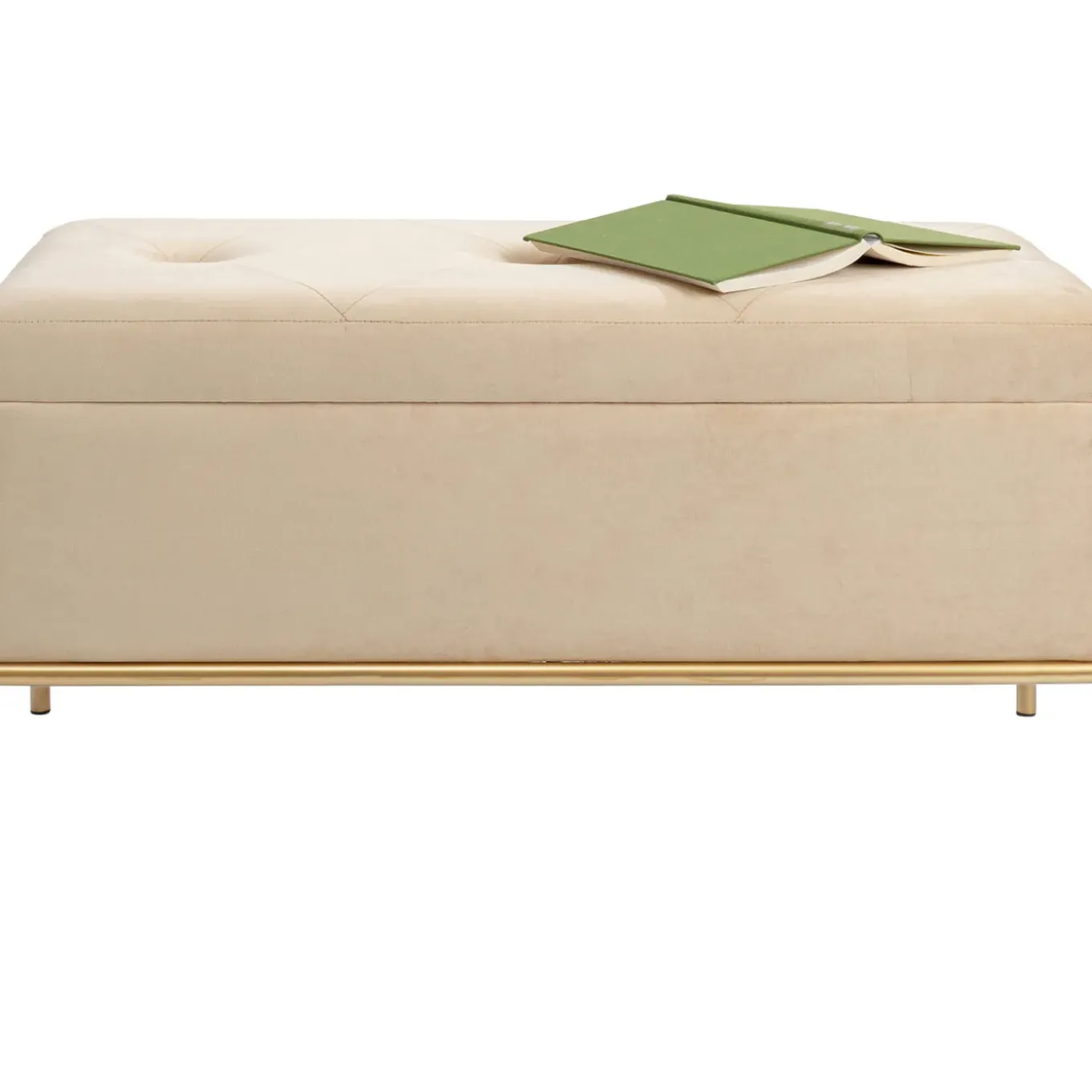 Banquette Buttons Storage Beige Pm
