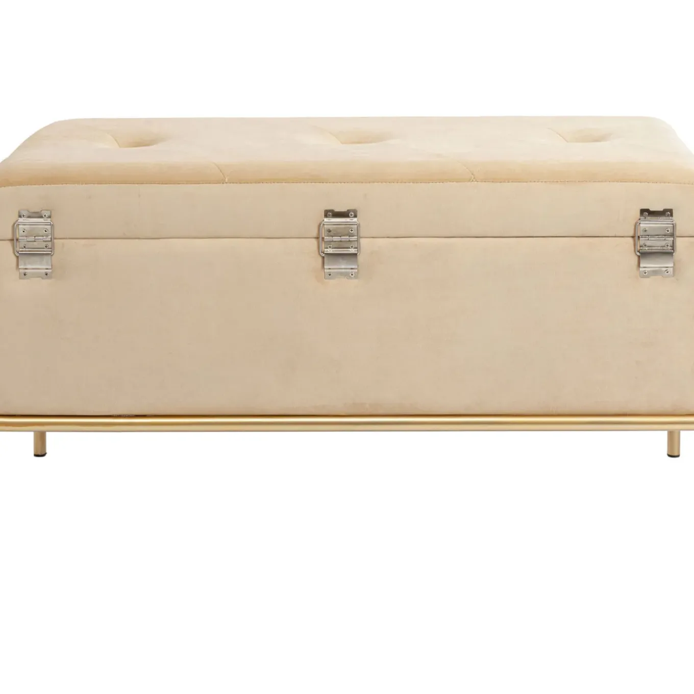 Banquette Buttons Storage Beige Pm
