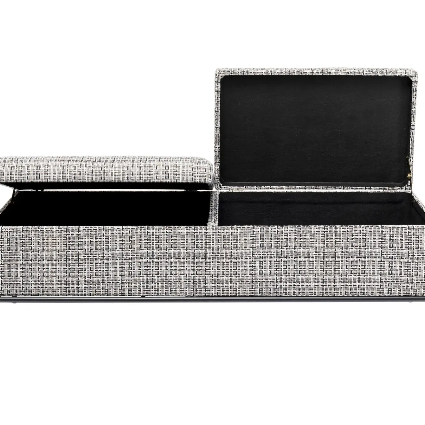 Banquette Buttons Storage Noir-Blanc Gm