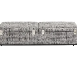 Banquette Buttons Storage Noir-Blanc Gm