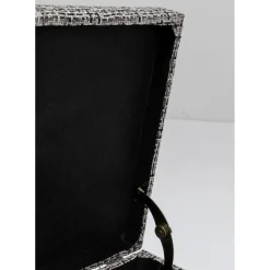 Banquette Buttons Storage Noir-Blanc Gm