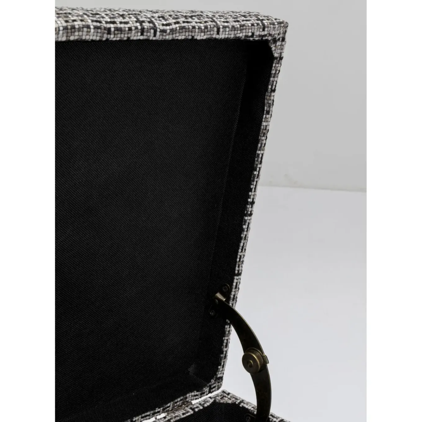 Banquette Buttons Storage Noir-Blanc Gm
