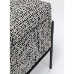 Banquette Buttons Storage Noir-Blanc Gm