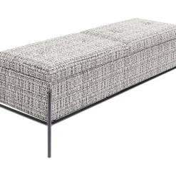 Banquette Buttons Storage Noir-Blanc Gm