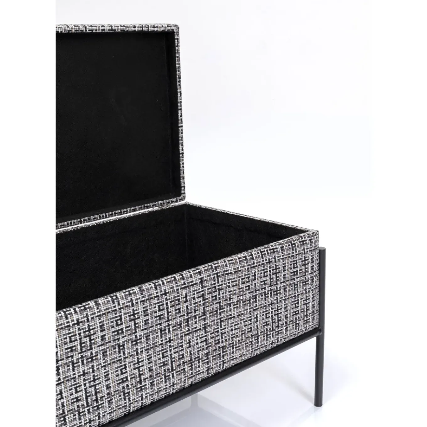 Banquette Buttons Storage Noir-Blanc Pm