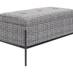 Banquette Buttons Storage Noir-Blanc Pm