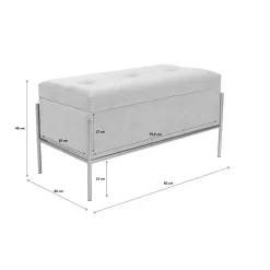 Banquette Buttons Storage Noir-Blanc Pm