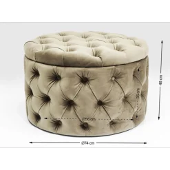 Banquette Coffre Desire Velours Argente