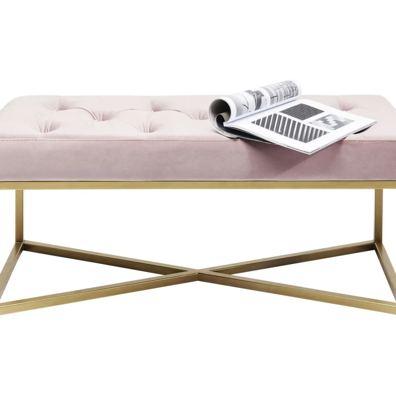 Banquette Crossover Rose Laiton 90X40Cm