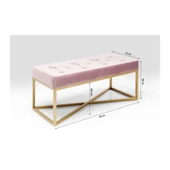 Banquette Crossover Rose Laiton 90X40Cm