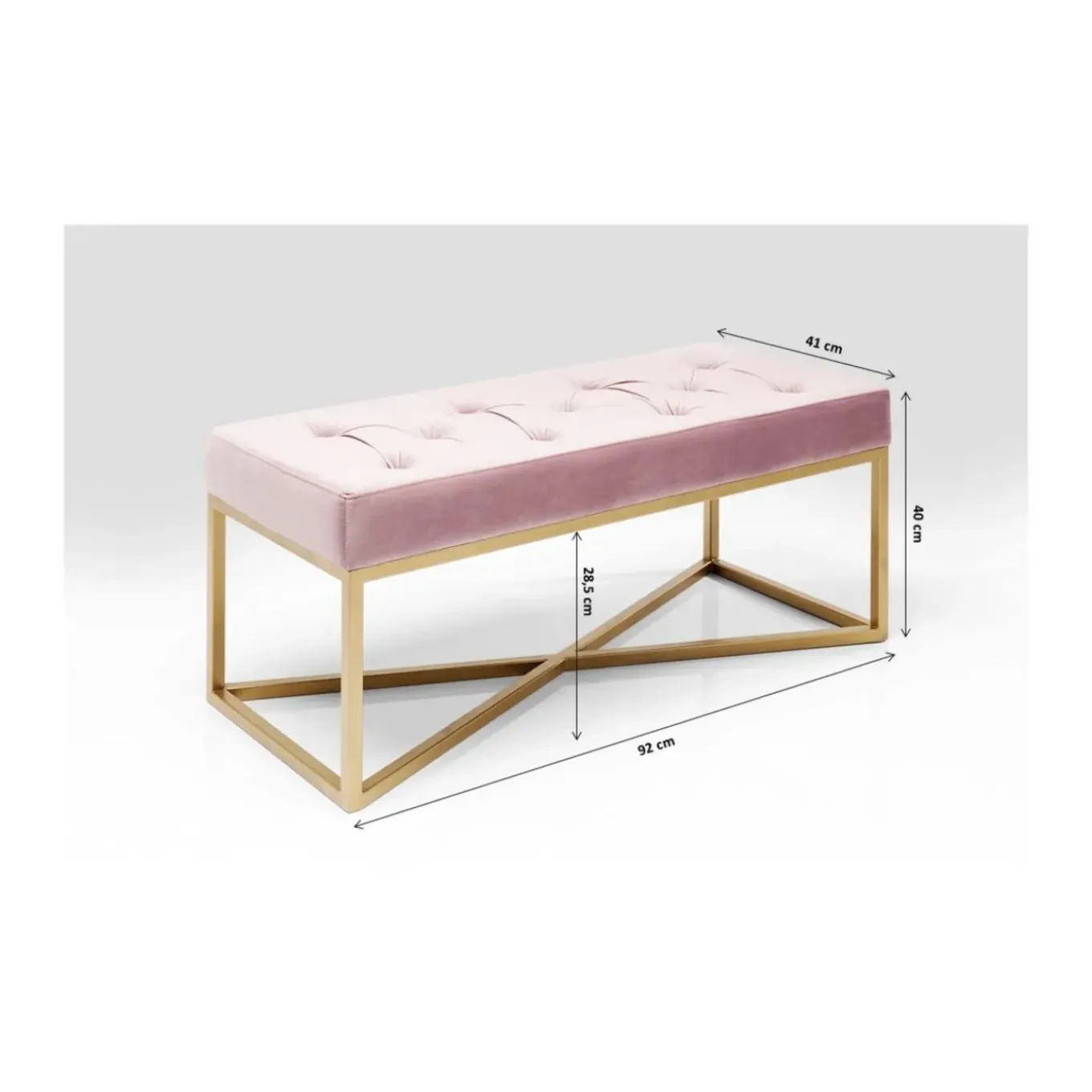 Banquette Crossover Rose Laiton 90X40Cm