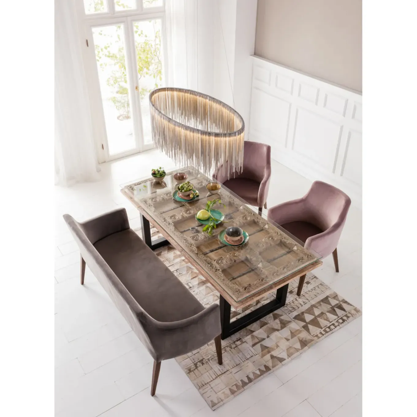 Banquette Mode Velours Gris