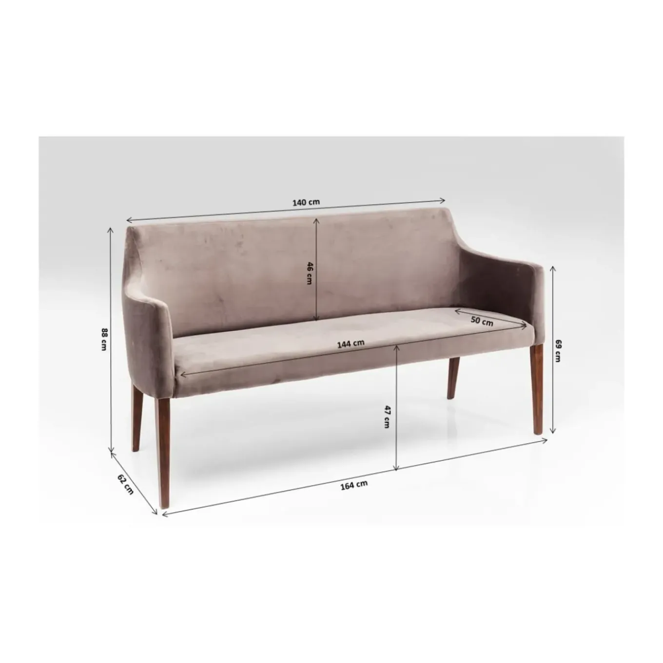 Banquette Mode Velours Gris