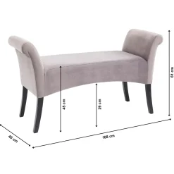 Banquette Motley Velvet Silvergrey