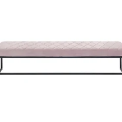 Banquette Smart Velours Rose Noir 150Cm