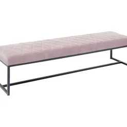 Banquette Smart Velours Rose Noir 150Cm