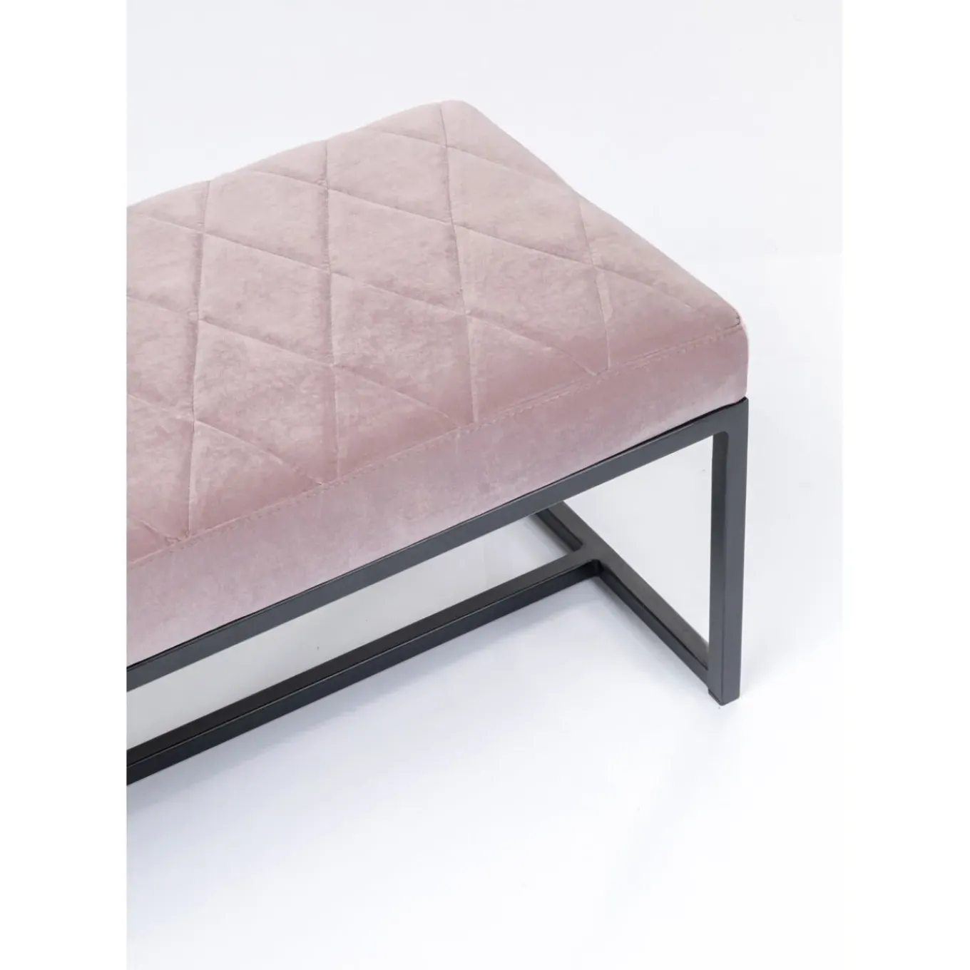Banquette Smart Velours Rose Noir 150Cm