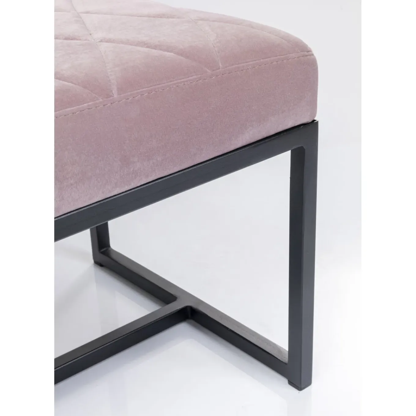Banquette Smart Velours Rose Noir 150Cm