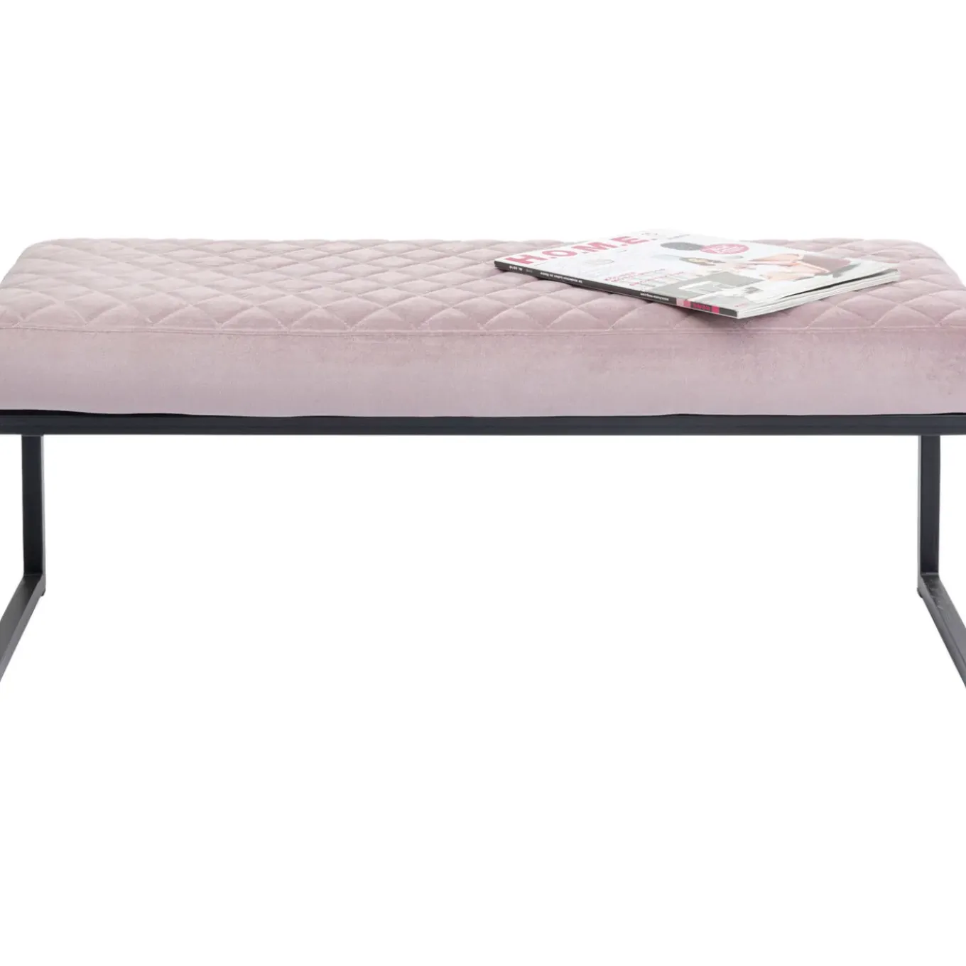 Banquette Smart Velours Rose Noir 90Cm