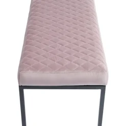 Banquette Smart Velours Rose Noir 90Cm