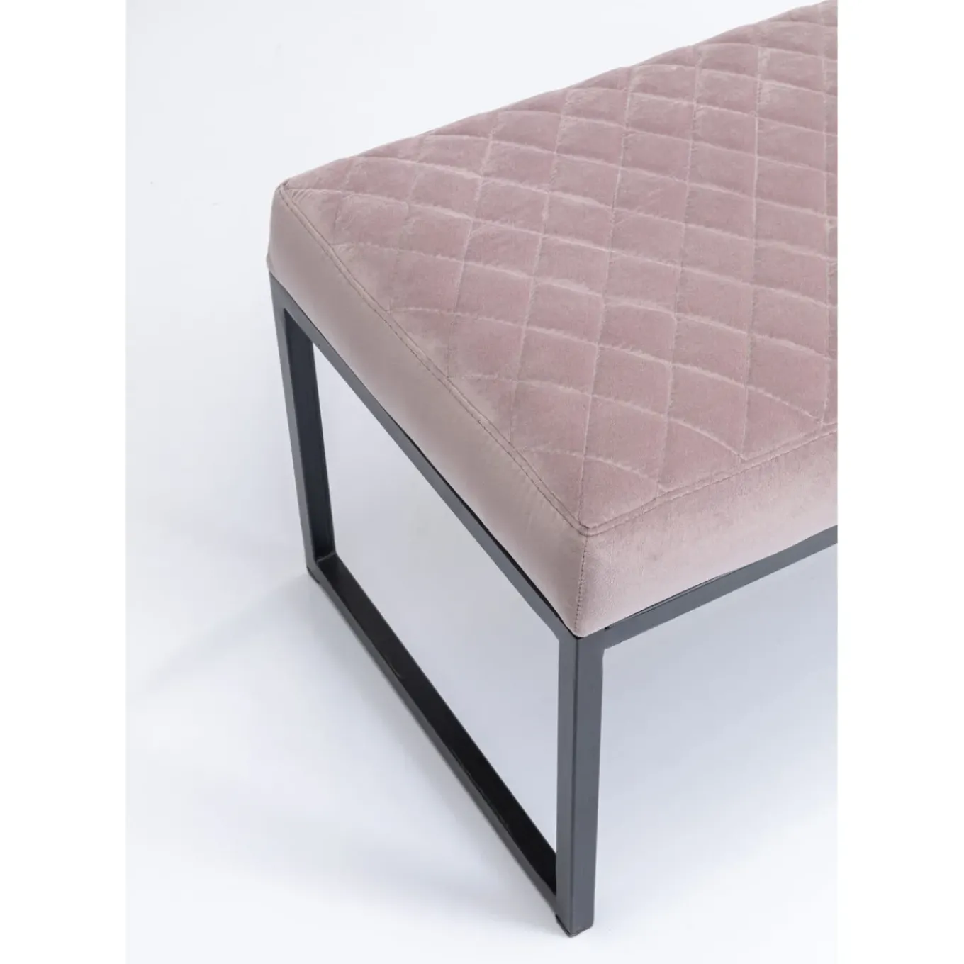 Banquette Smart Velours Rose Noir 90Cm