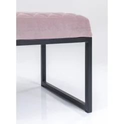 Banquette Smart Velours Rose Noir 90Cm