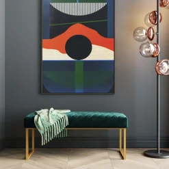 Banquette Smart Velours Vert Fonce Laiton 90Cm