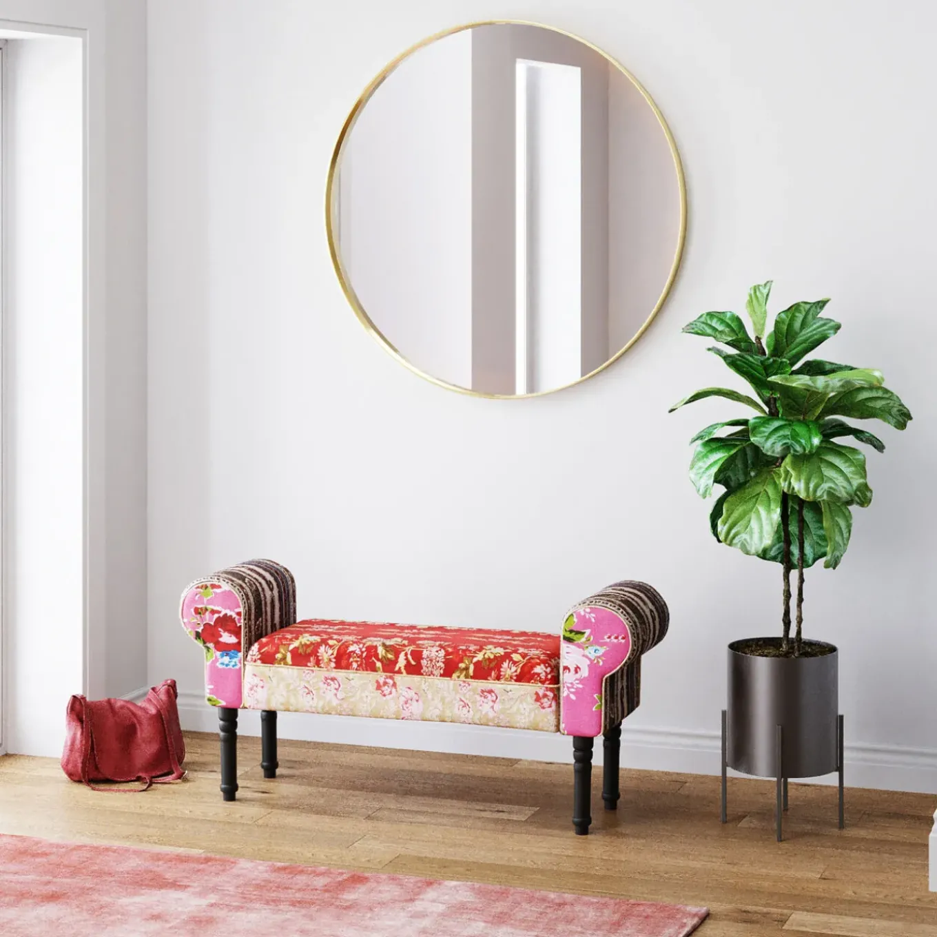Banquette Wing Patchwork Rouge