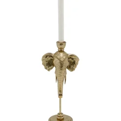 Bougeoir Elephant Head Dore 36Cm
