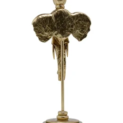 Bougeoir Elephant Head Dore 36Cm