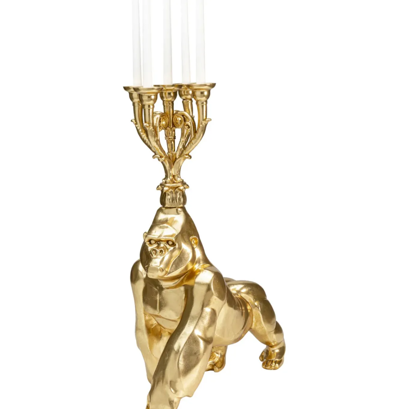 Bougeoir Gorilla Dore 71Cm