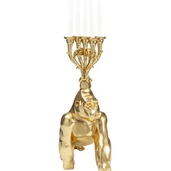 Bougeoir Gorilla Dore 71Cm