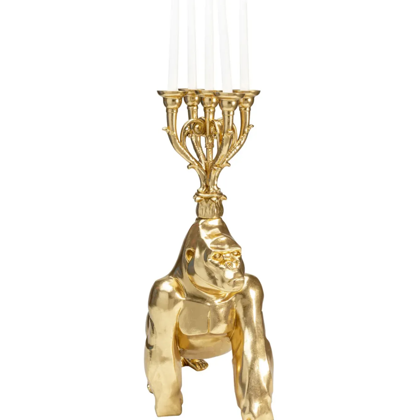 Bougeoir Gorilla Dore 71Cm