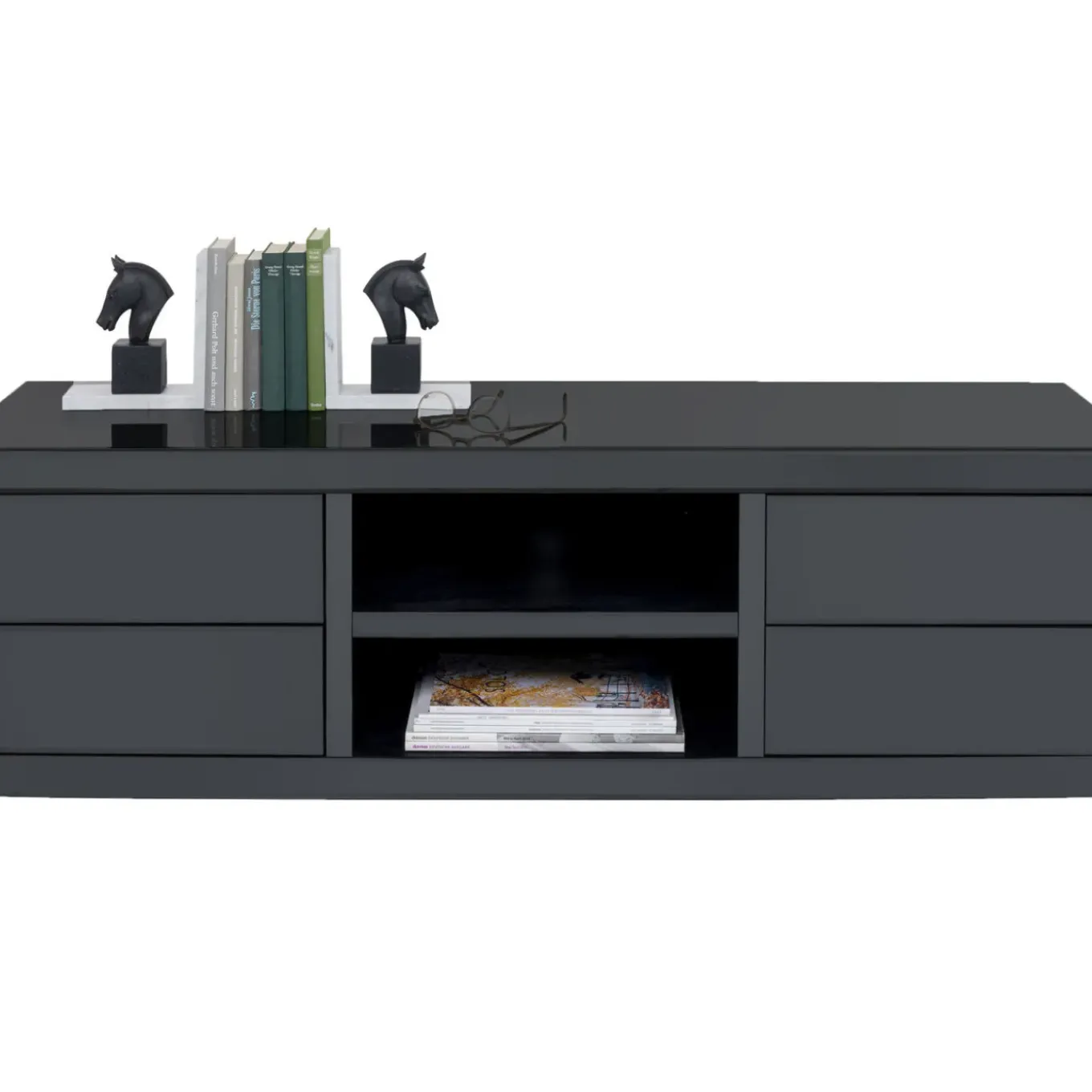 Buffet Bas Luxury Push Gris 140X50Cm