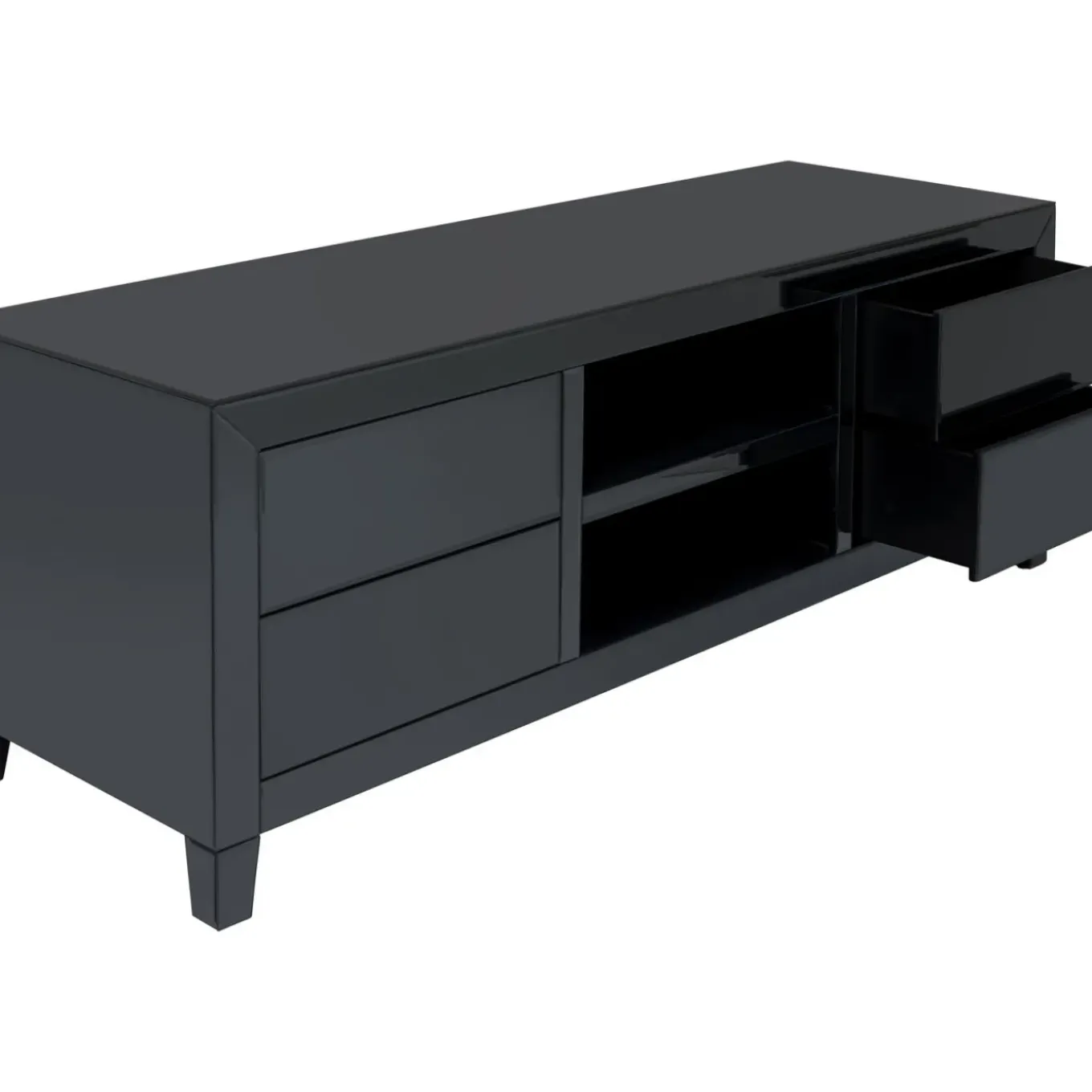 Buffet Bas Luxury Push Gris 140X50Cm