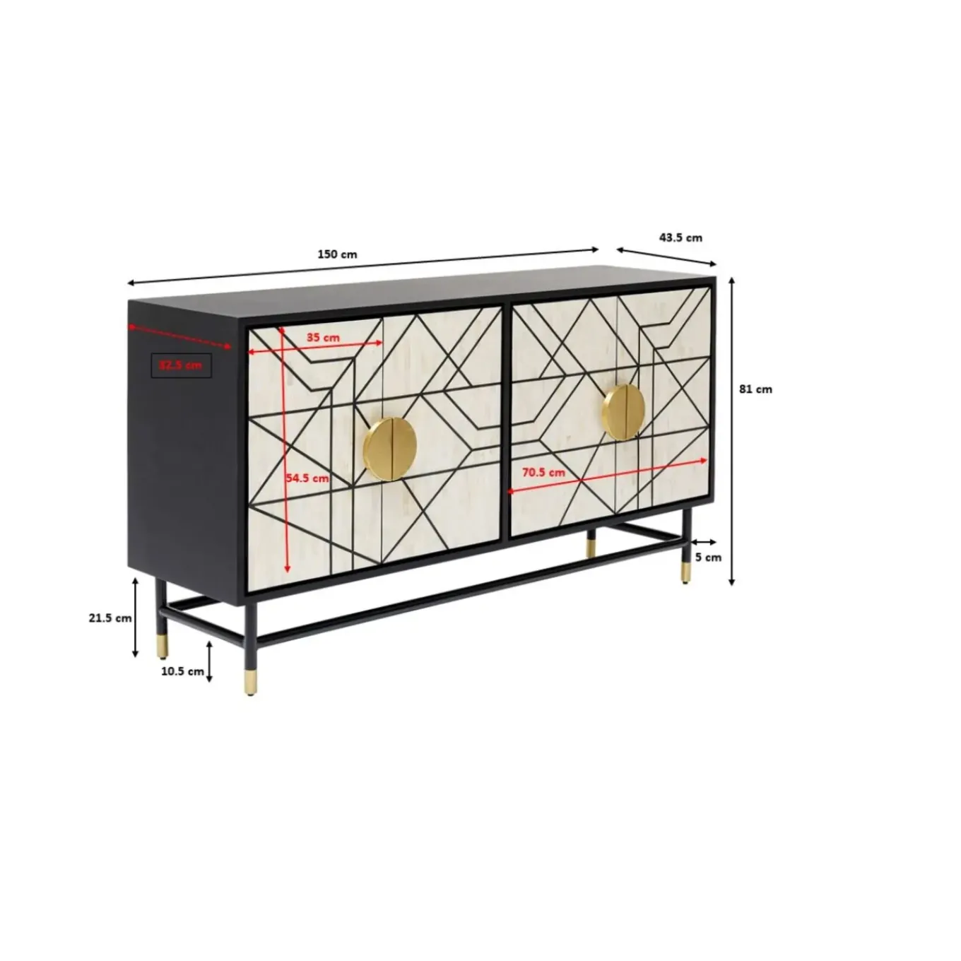 Buffet Credenza 150X80Cm