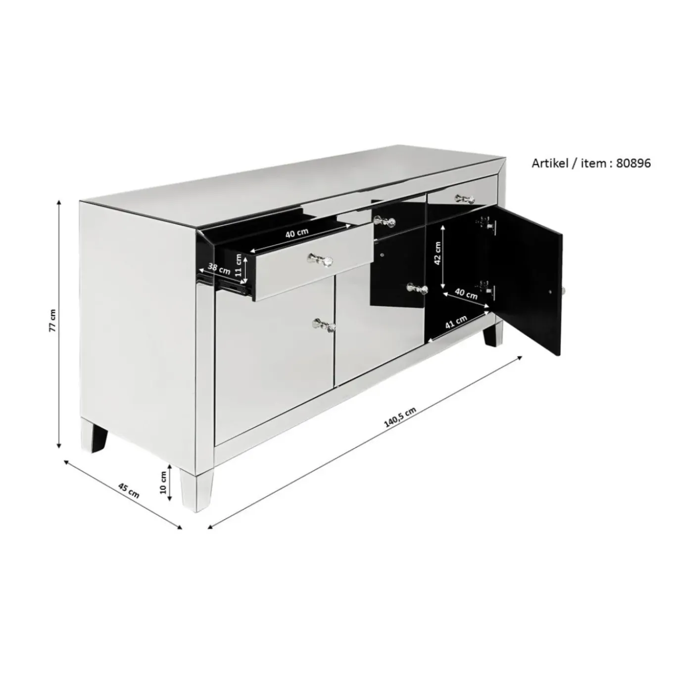 Buffet Luxury Push Gris