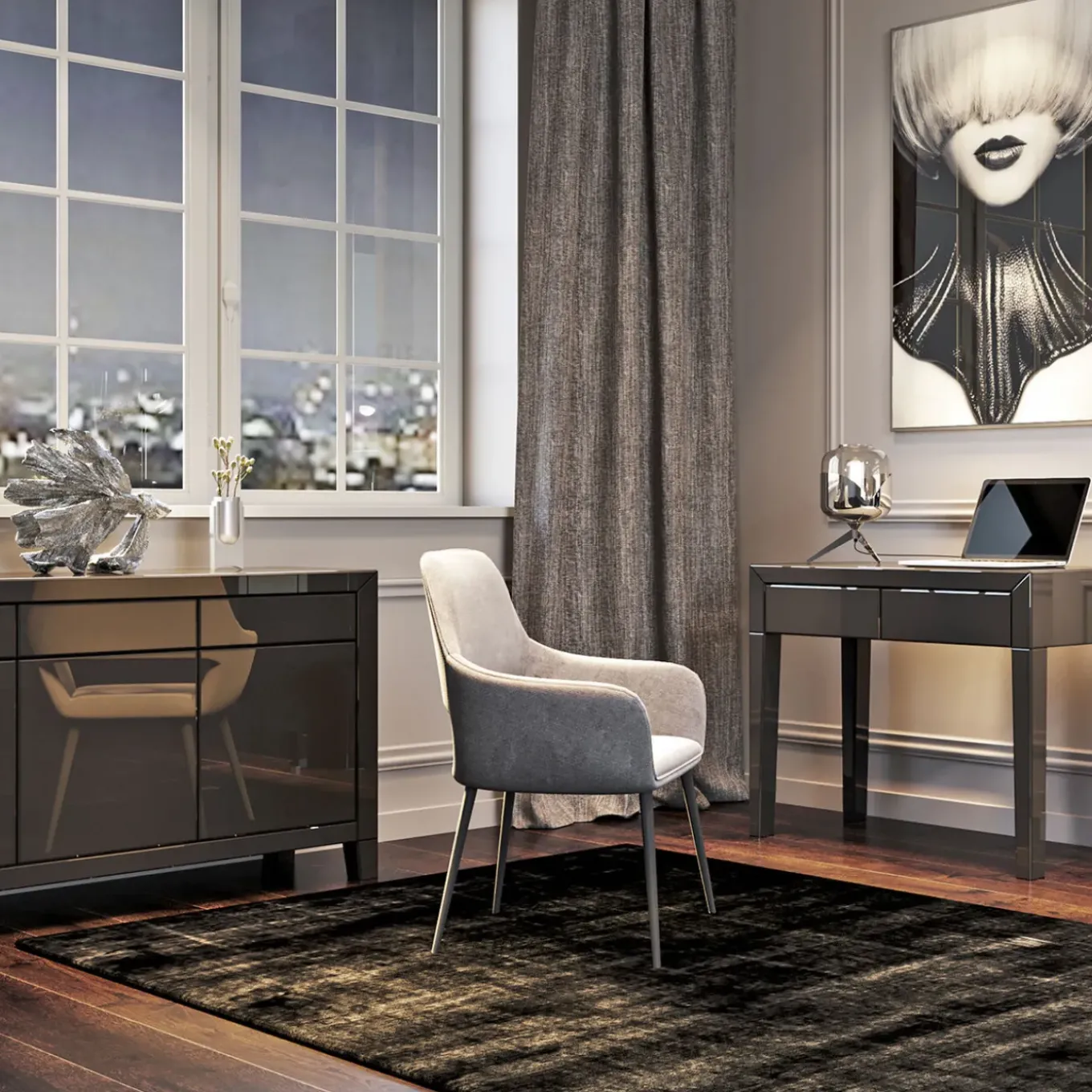 Buffet Luxury Push Gris